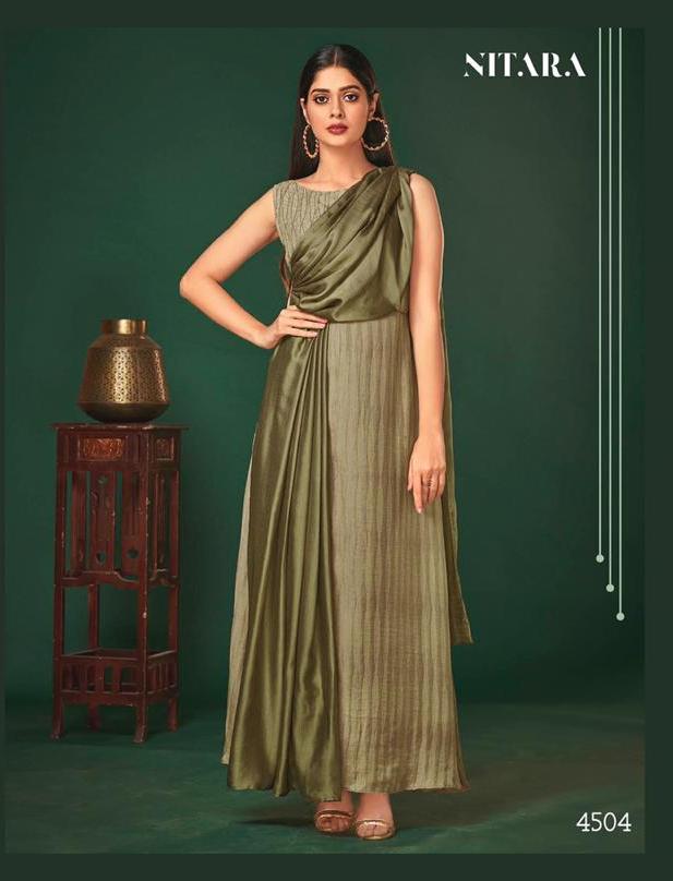 Nitara Launch Nyx Art Silk Evening Party Wear Gown Wholesaler