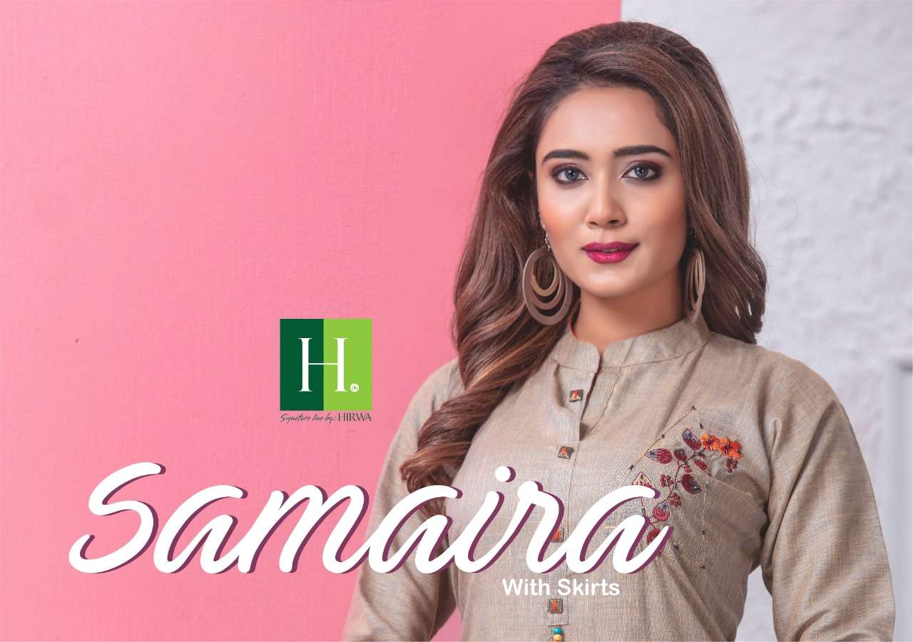 Samaira By Hirwa Rayon With Embroidery Work Exclusive Long Kurti With Skirt Trader