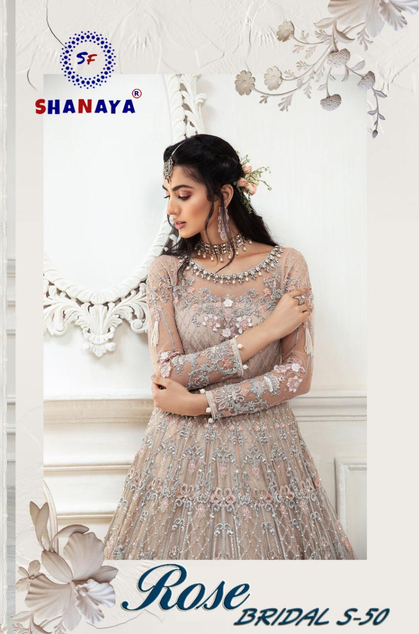 Shanaya Fashion Rose Bridal S 50 Butterfly Net Party Wear Long Salwar Suits Exporter