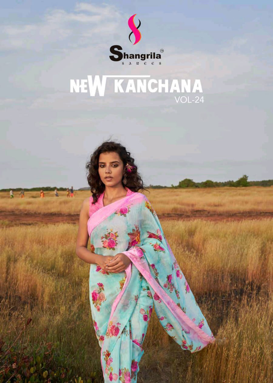 Shangrila Presenting New Kanchana Vol 24 Linen Cotton Casual Wear Synthetic Saree Catalogs