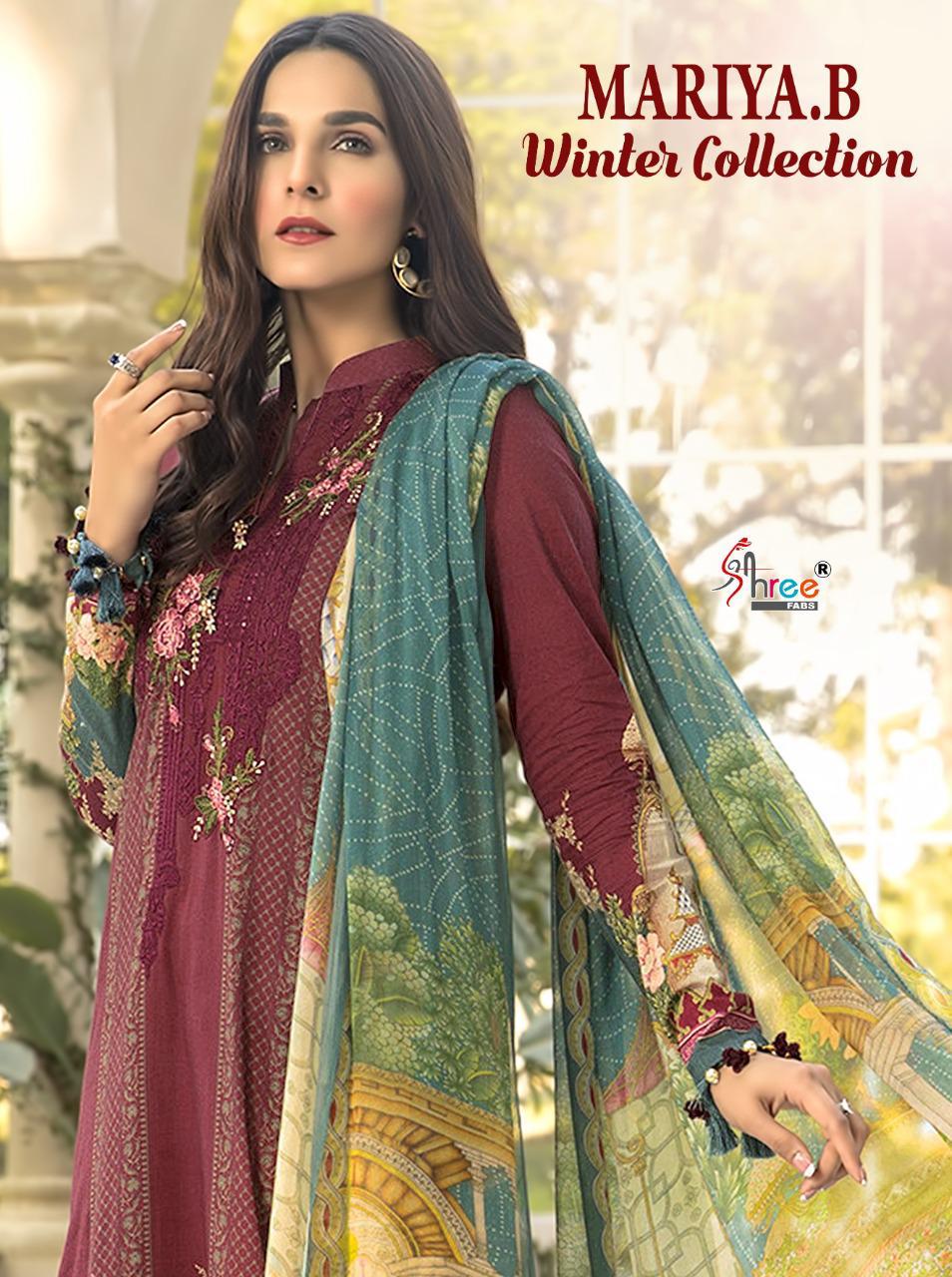 Shree Fab Maria B Winter Collections Pashmina Print Exclusive Salwar Suits Trader