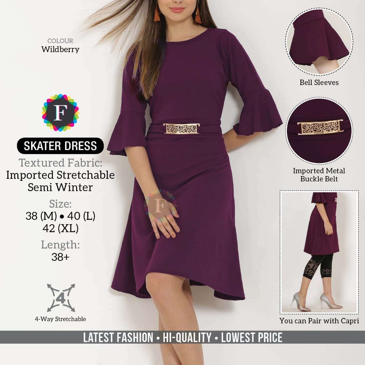 Skater Dress Imported Stretchable Western Wear Tops Wholesaler In Surat