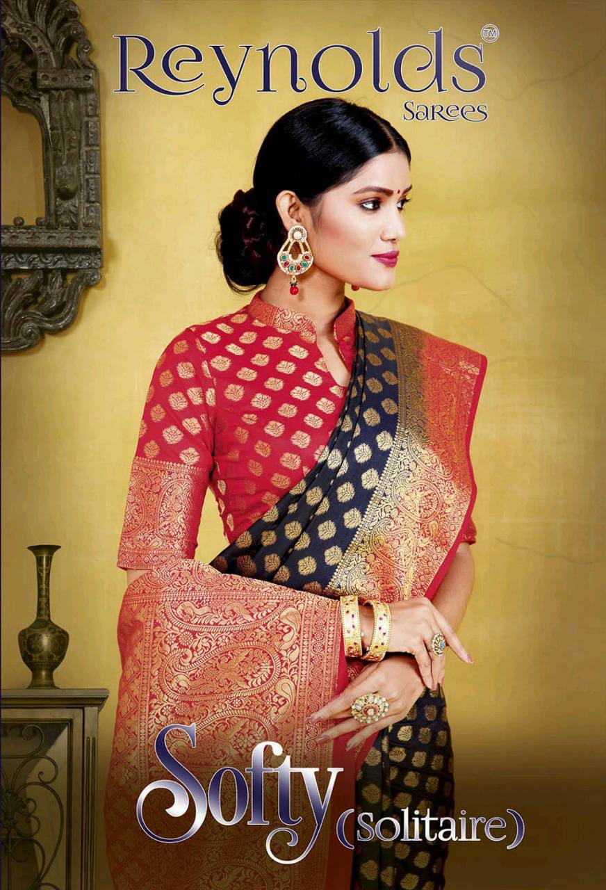 Softy Solitaire By Reynolds Ethnic Wear Silk Fancy Saree Authorized Supplier Surat