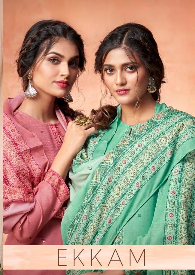 T And M Launch Ekkam By Nirukht Pashmina Winter Dress Materials
