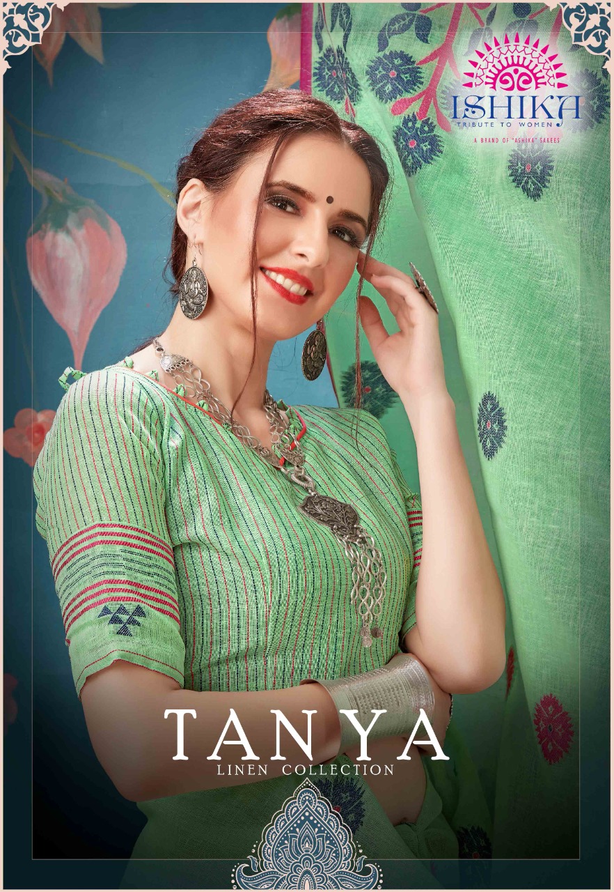 Tanya By Ishika Saree Cotton Linen Casual Wear Classy Look Saree Catalogs Exporter