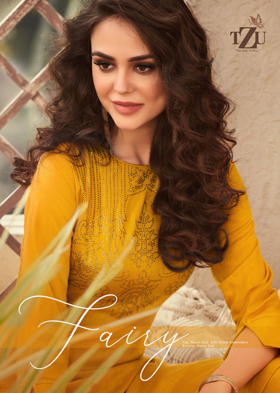 Tzu Lifestyle Fairy Mushroom Slub Silk Excellent Top With Plazzo Pattern Trader