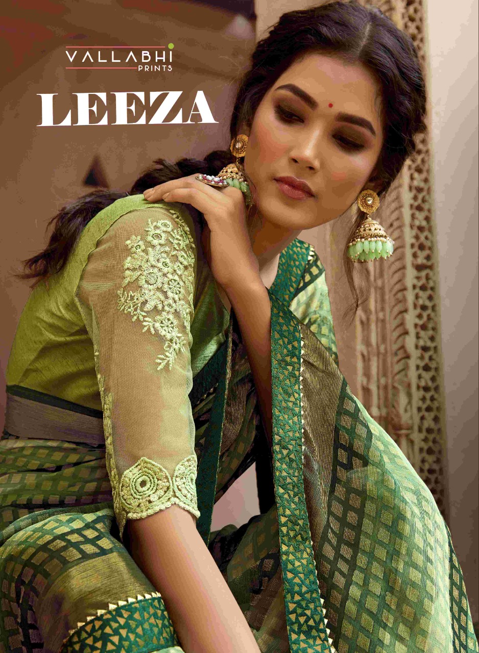 Vallabhi Launch Leeza Brasso Print Latest Synthetic Saree At Wholesale Ratein Surat