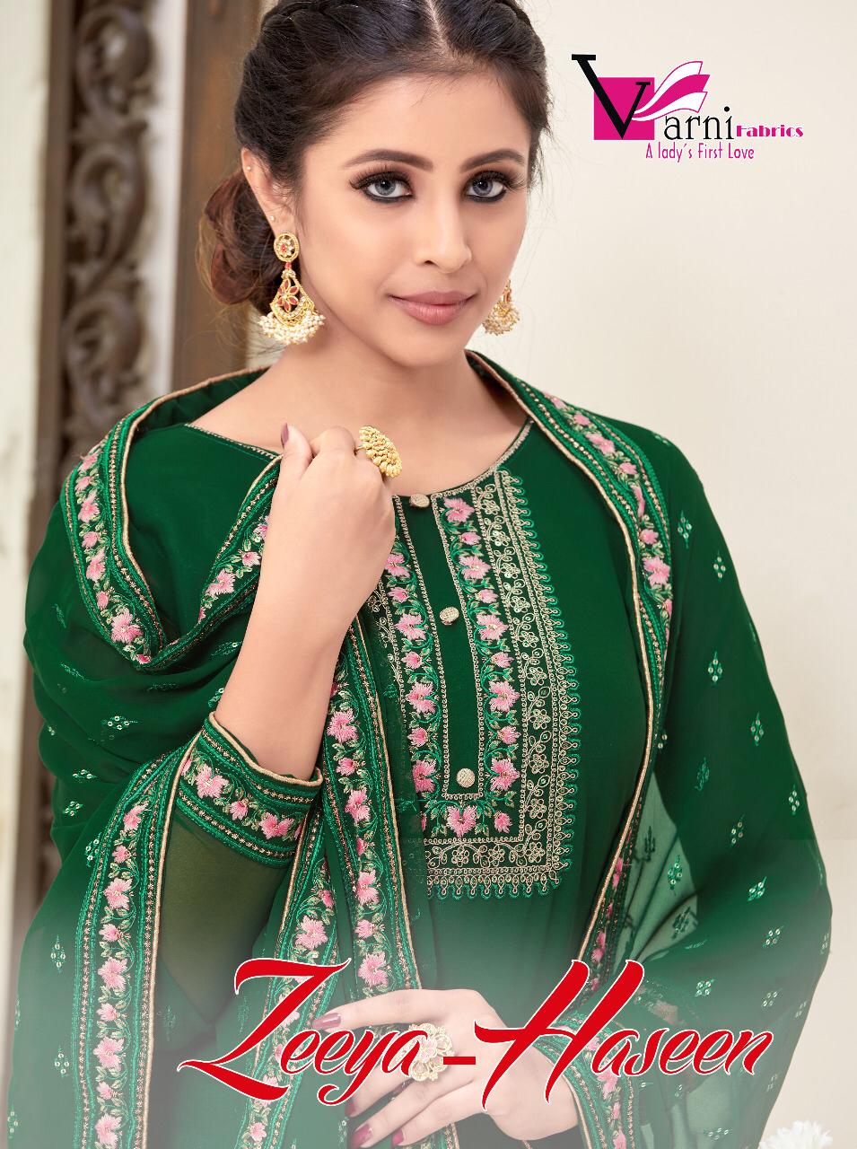 Varni Fabrics Zeeya Haseen 1301-1304 Series Soft Georgette With Heavy Embroidery Suits