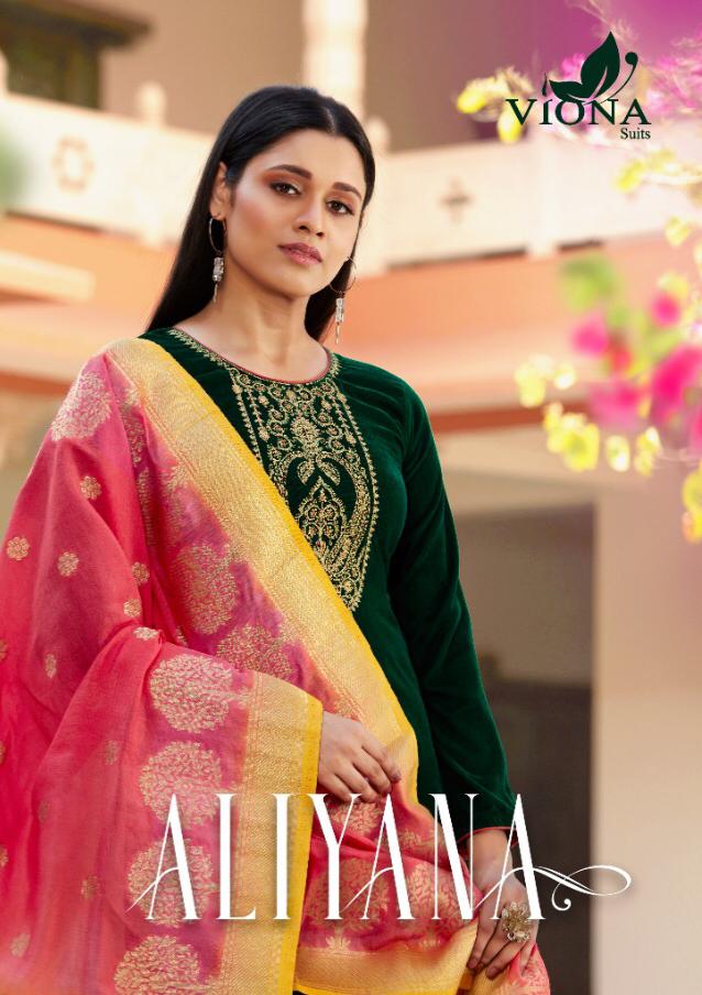 Viona Launch Aliyana Pure Velvet Winter Special Suits Wholesaler