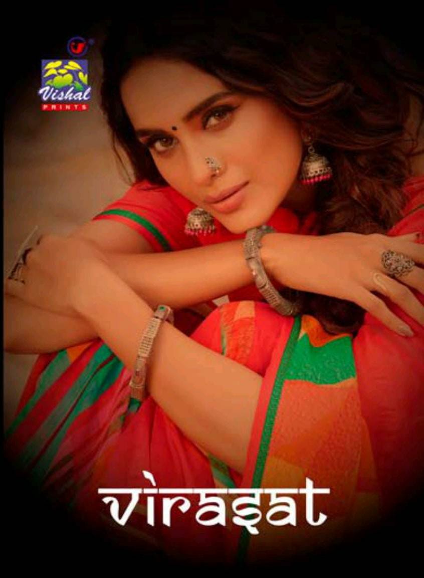Vishal Prints Presents Virasat Georgette Ethnic Wear Stylish Synthetic Saree