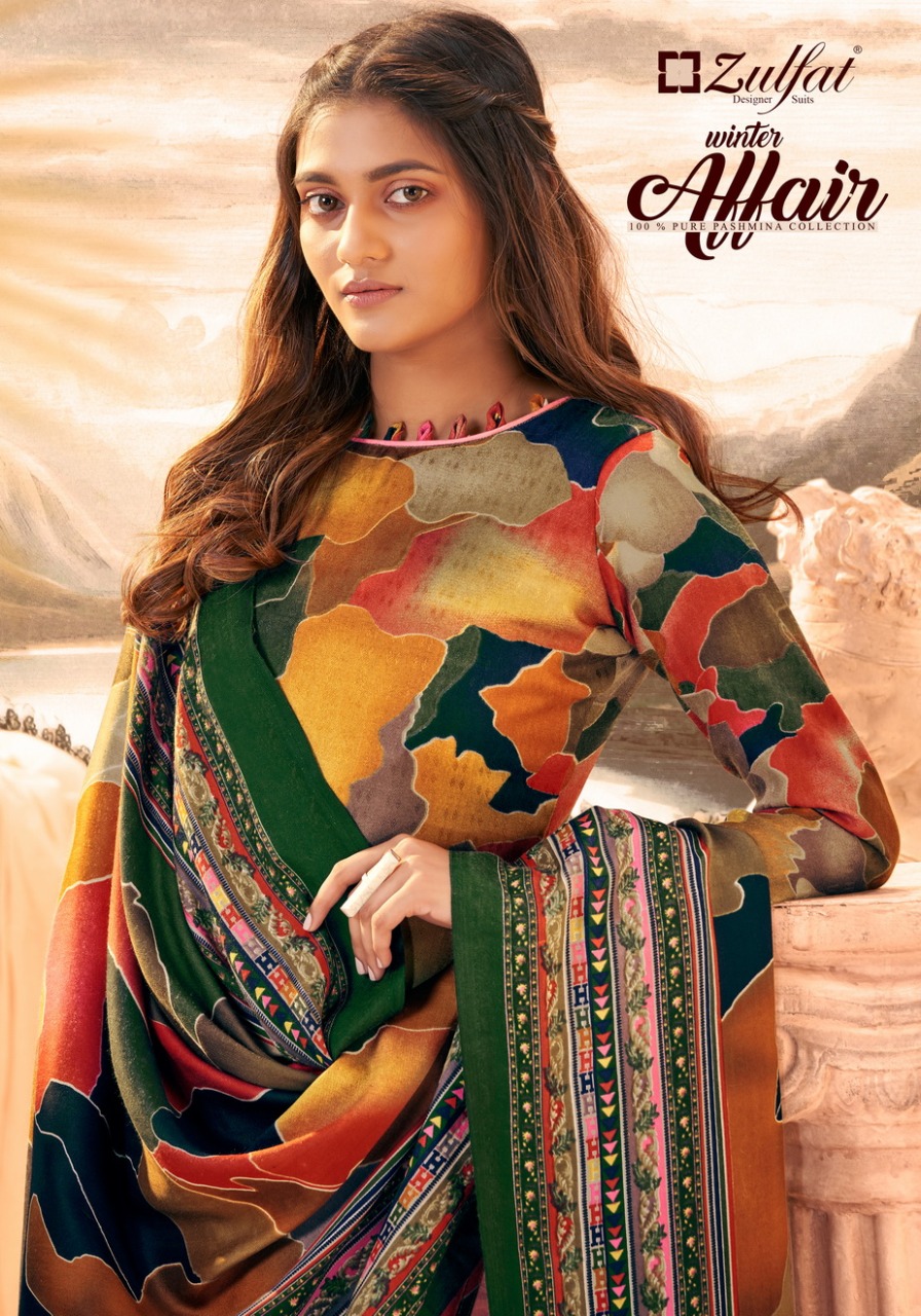 Zulfat Designer Launch Winter Affair Pure Pashmina Digital Style Print Salwar Kameez In India