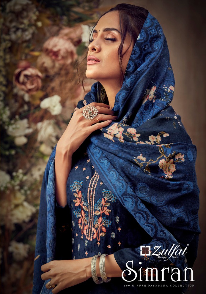 Zulfat Launch Simran Pashmina Embroidery Casual Wear Salwar Kameez