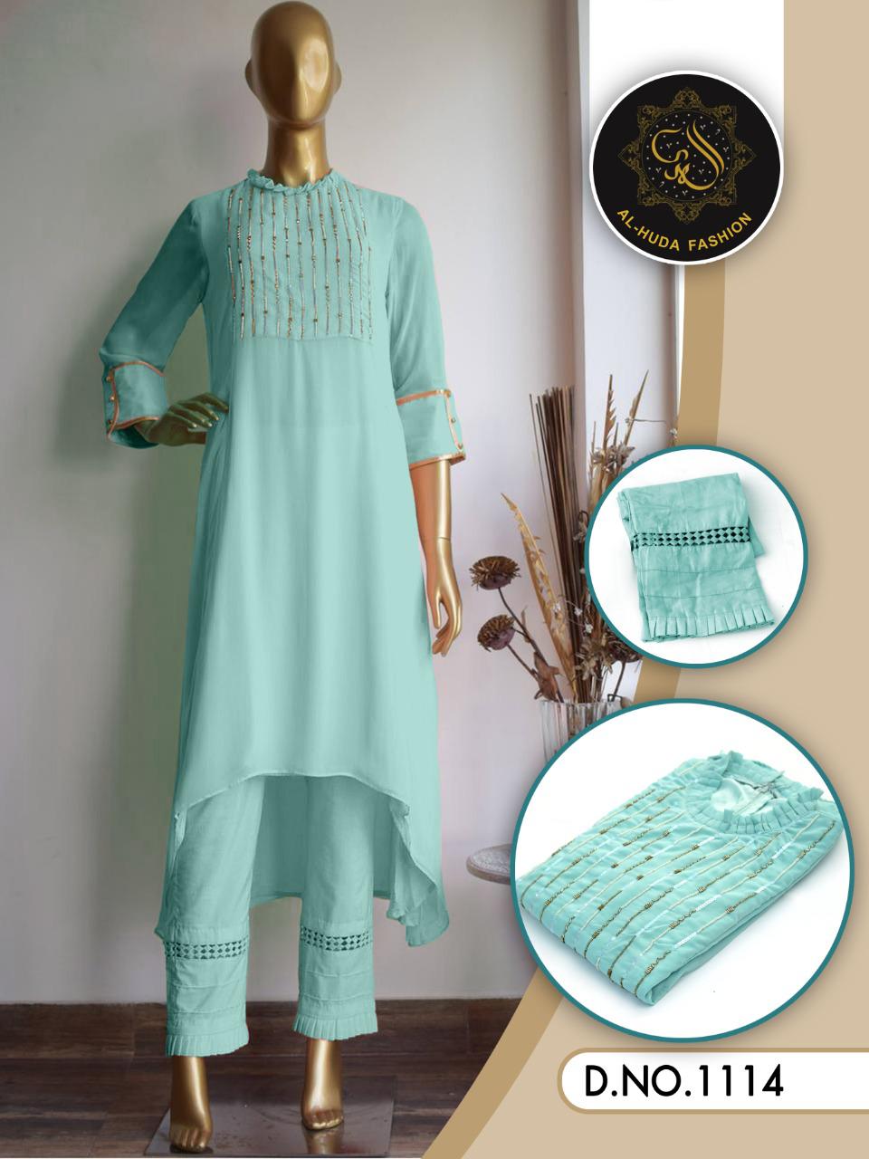 Al Huda Fashion Presents Al Huda D No 1114 Georgette Designer Top With Bottom Seller