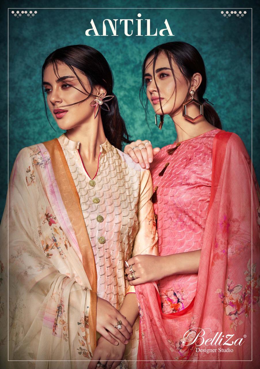 Antila By Belliza Pashmina Digital Print With Embroidery Work Salwar Suit