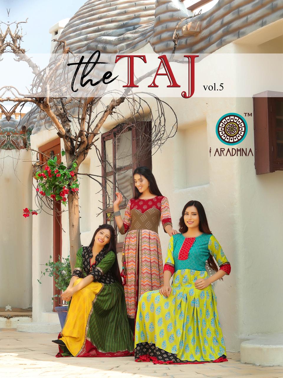 Aradhna Tal Vol 5 Rayon Cotton Print Long Gown Style Kurti At Wholesale Price
