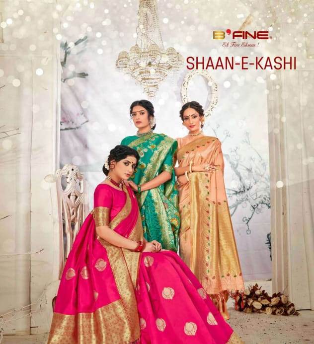 B Fine Shaan E Kashi Traditional Wear Designer Silk Stylish Saree At Best Rate In Surat Textile Market