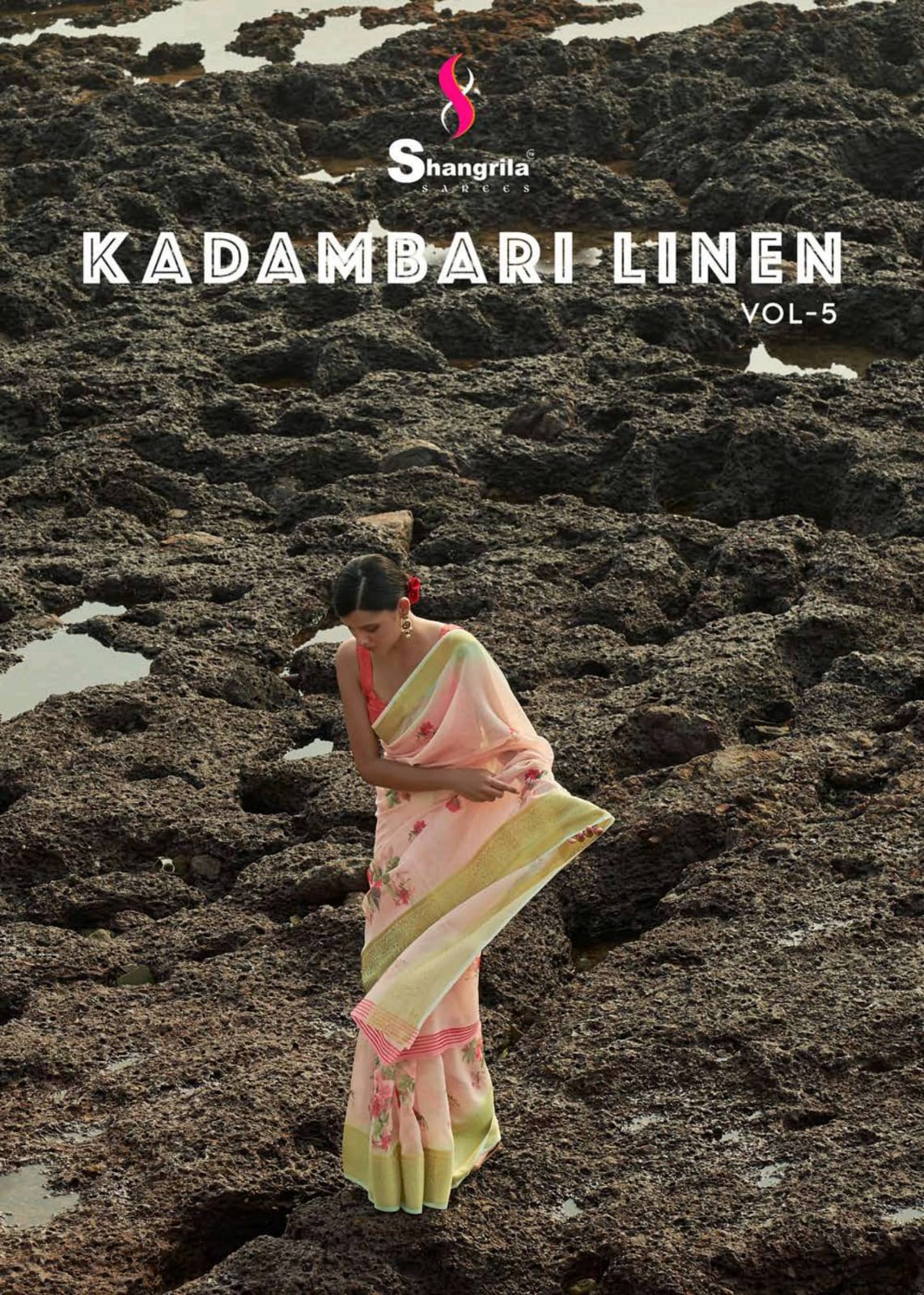 Kadambari Linen Vol 5 By Shangrila Digital Print Linen Saree Catalogs Seller