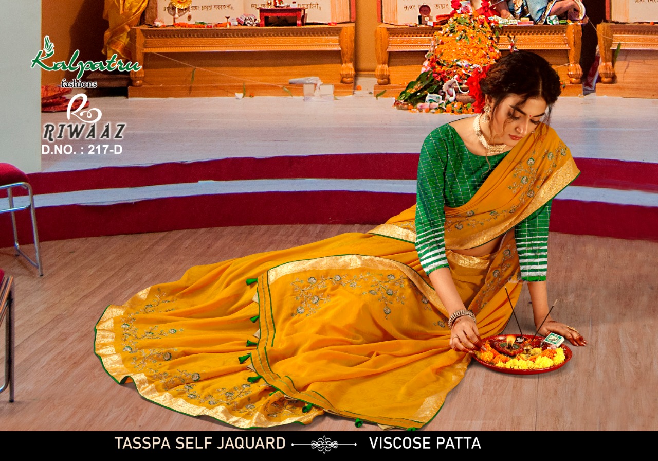 Kalpatru Fashion Presents Riwaaz Jacquard With Viscose Border Saree Looking Beautiful