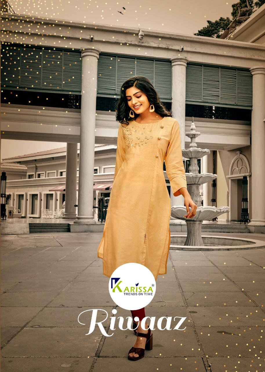 Karissa Presents Riwaaz Silk Slub Confortable To Wear Casual Kurti For Girls Collections