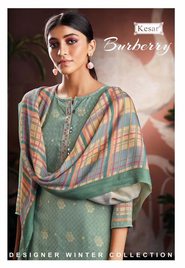Kesar Karachi Burberry Pashmina Print Digital Style Salwar Suits Collections