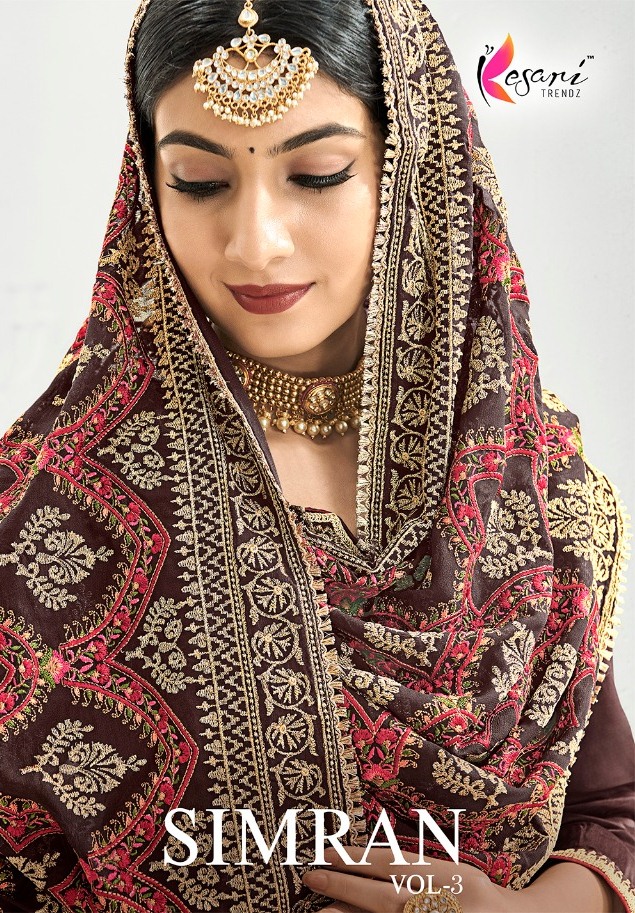Kesari Trendz Presenting Simran Vol 3 Chinon With Embroidery Work Heavy Party Wear Suits