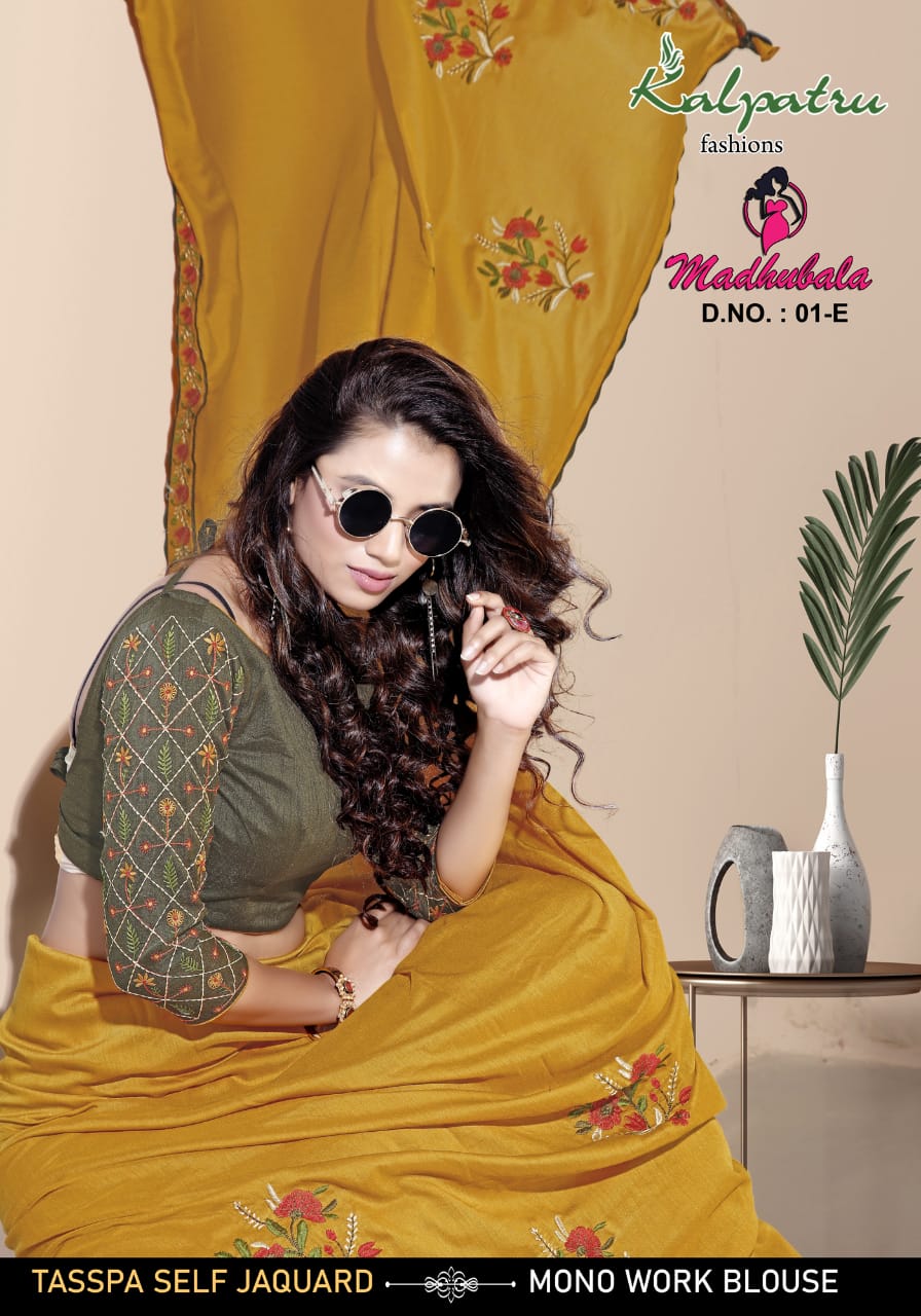 Madhubala By Kalpatru Fashion Tasspa Jacquard Heavy Look Designer Saree Catalogs Seller
