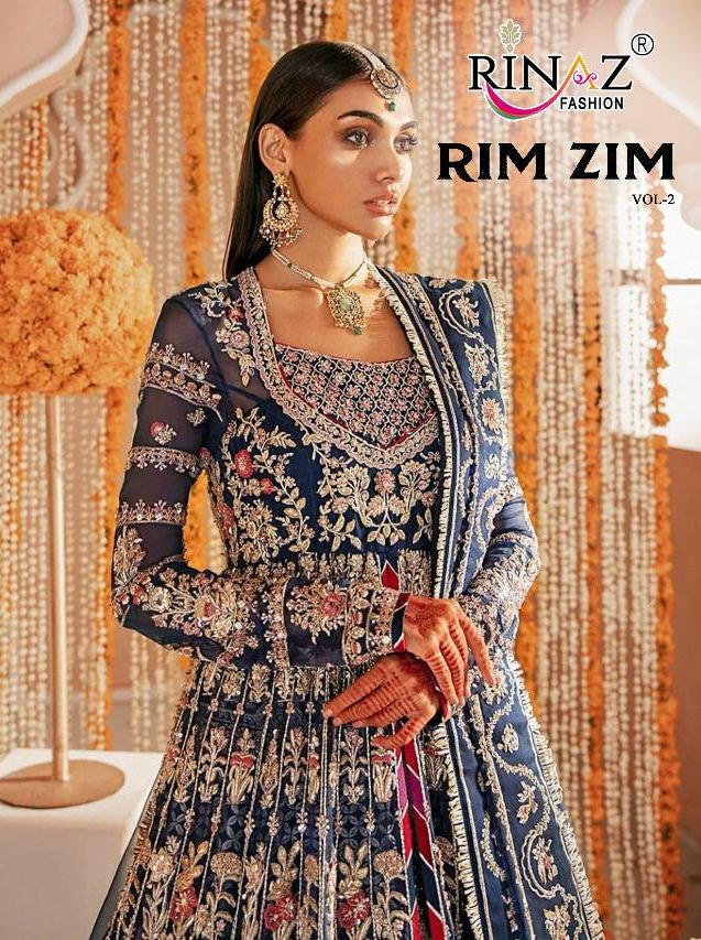 Rinaz Fashion Rim Zim Vol 2 Butterfly Net Long Gown Style Designer Pakistani Suits Concept