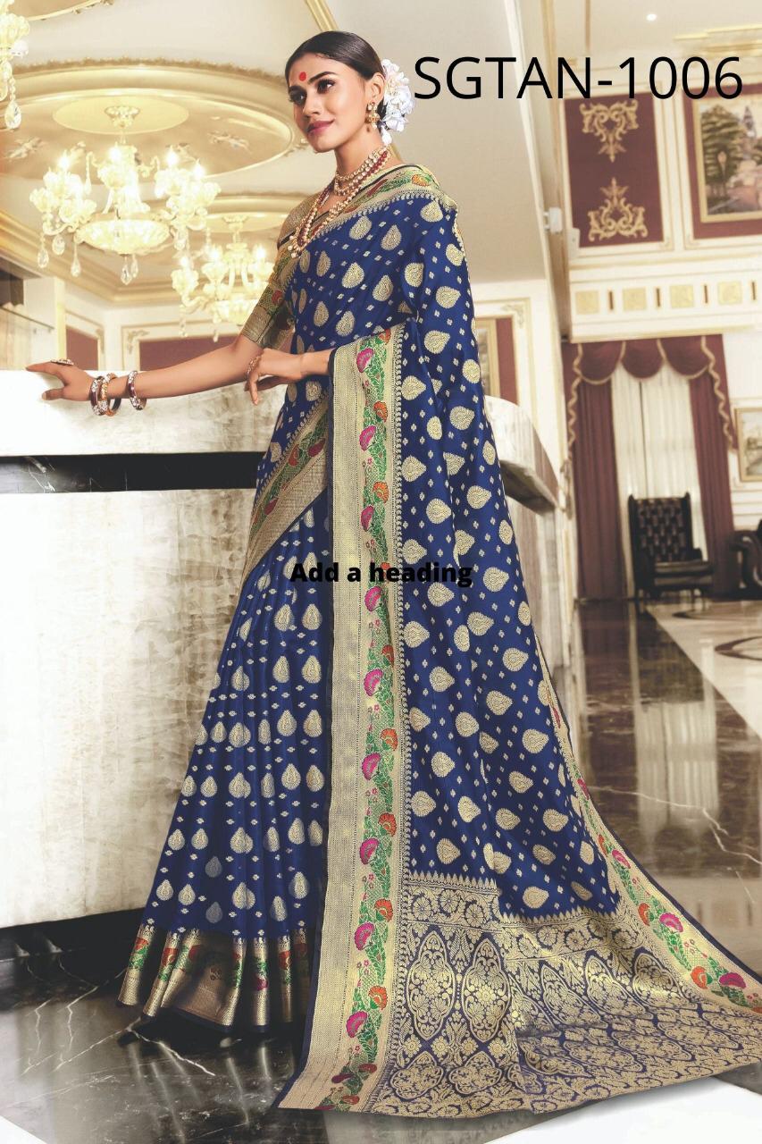 Sangam Tanu Shree Attractive Designs Silk Saris Buy Online