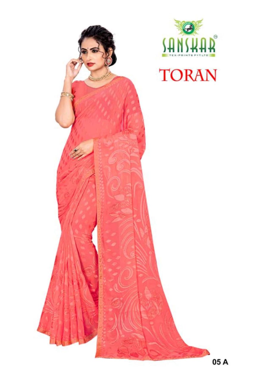 Sanskar Tex Print Launch Toran Brasso With Border Charming Look Saree Wholesaler