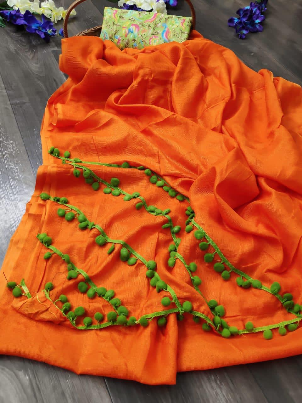 Shreyans Fashion Repid Fire Linen Jute Casual Wear Synthetic Saree At Lowest Rate