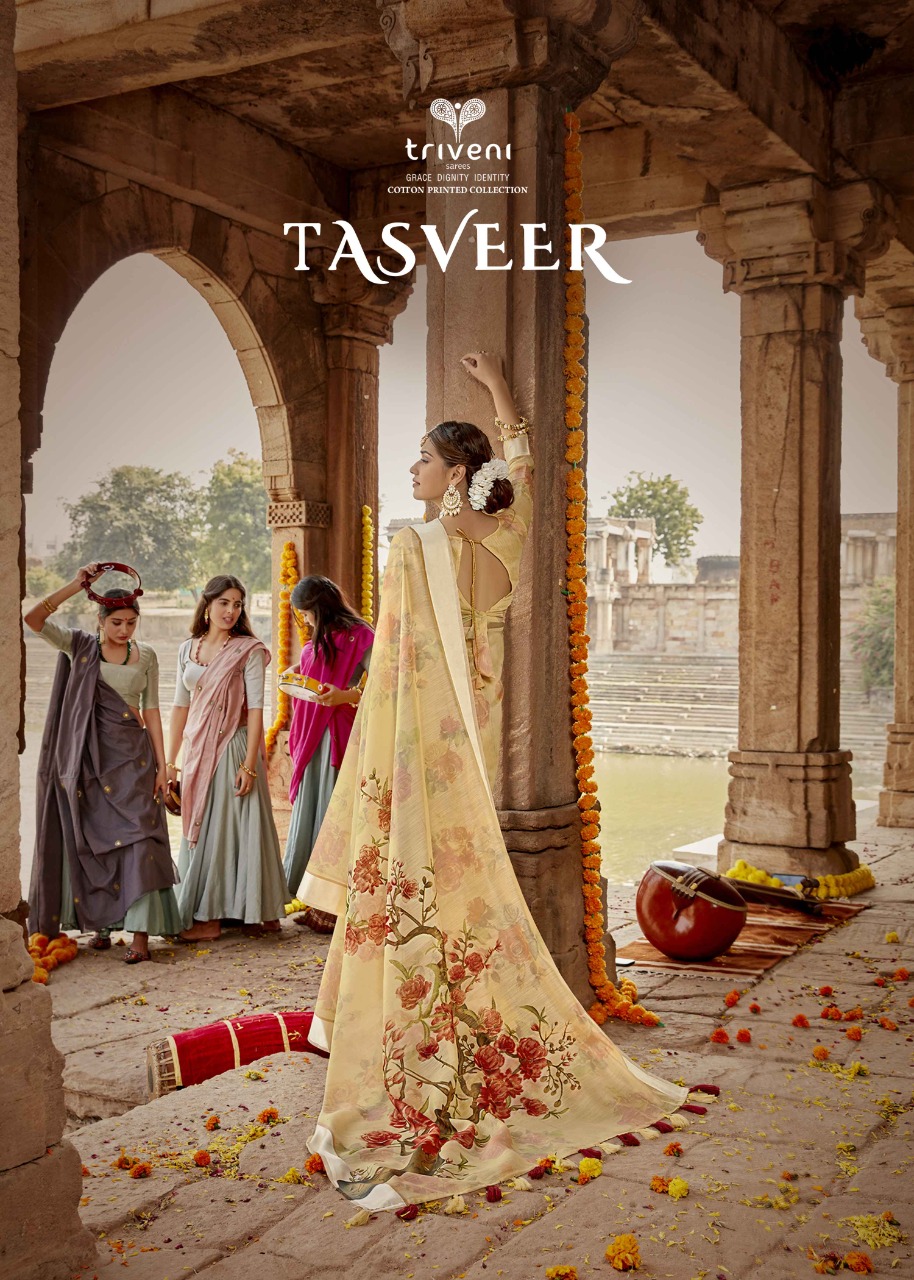 Tasveer By Triveni Cotton Linen Print Exclusive Saree Online Shopping In Surat
