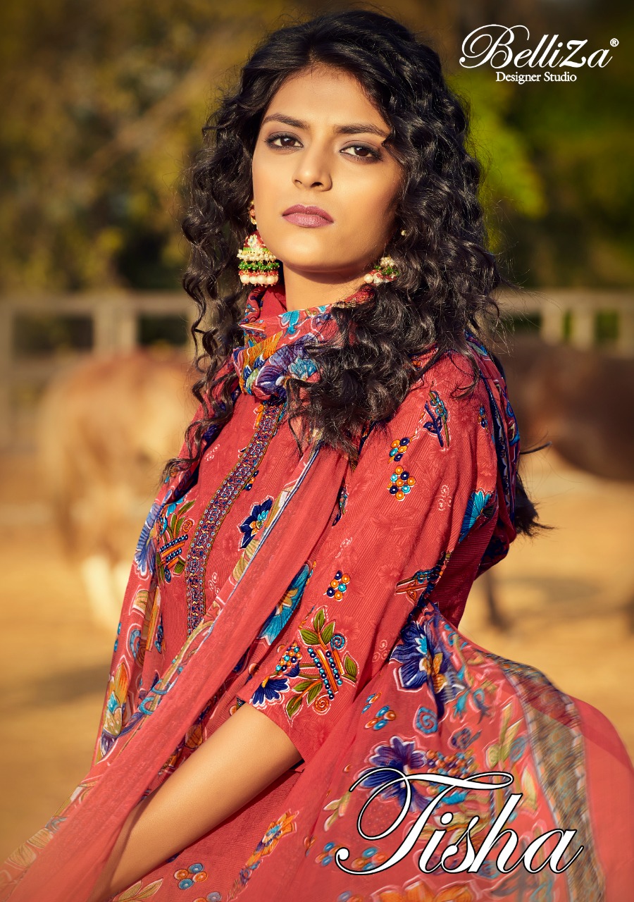 Tisha By Belliza Designer Studio Pure Rayon Digital Print Summer Collections Dress Materials