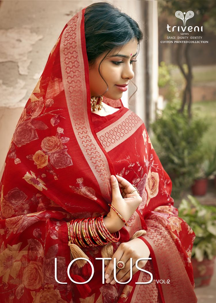 Triveni Presents Lotus Vol 2 Cotton Linen Print Casual Wear Saree Catalogs Seller