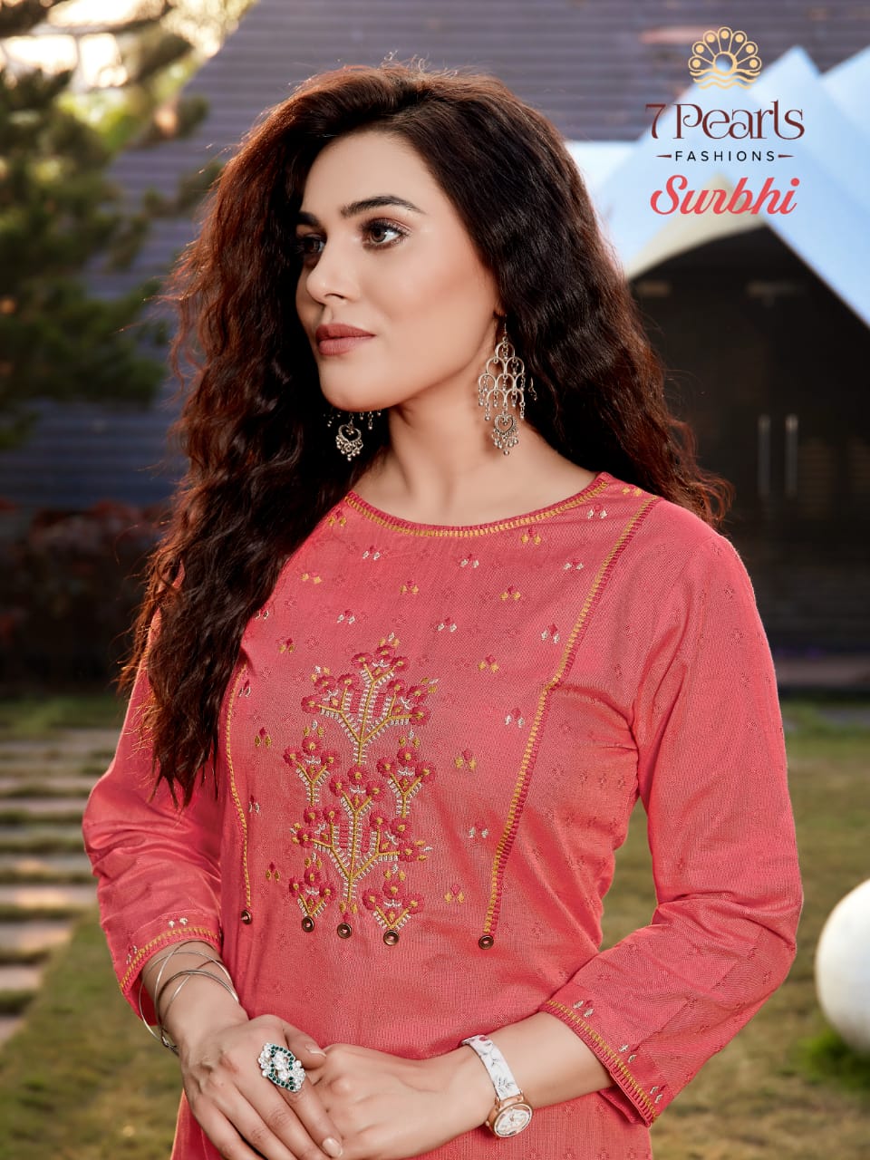 7 Pearls Launch Surbhi Pure Cotton Kurti With Pant For Girls Collections In Surat Market