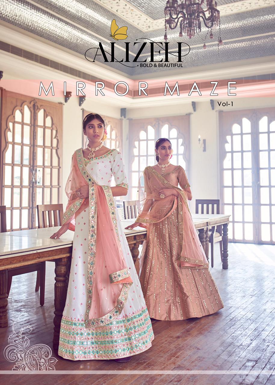 Alizeh Mirror Maze Heavy Silk Bridal Wedding Dashing Lehanga Collection