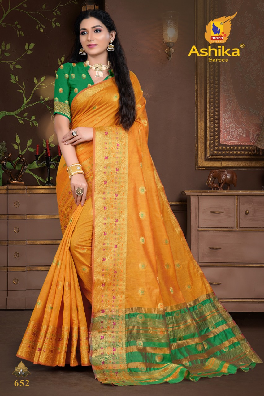 Ashika Saree Launching Lotus Butta Vol 3 Cotton Silk Saree At Online Shopping