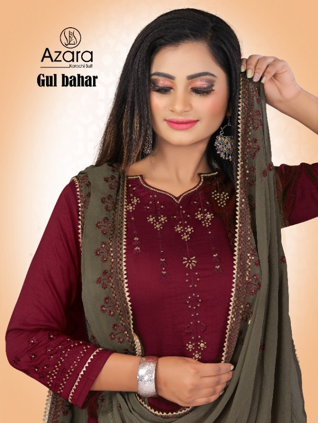 Azara Launch Gul Bahar Maska Silk Traditional Wear Plazzo Bottom Suits Collections