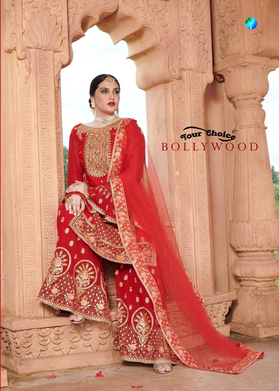 Bollywood By Your Choice Blooming Georgette Festival Collections Plazzo Bottom Designer Suits