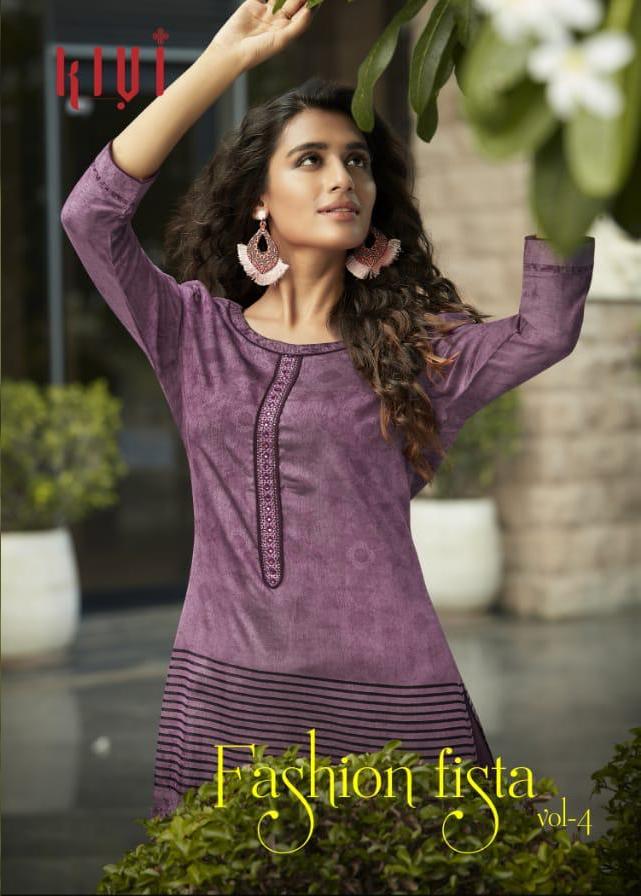 Fashion Fiesta Vol 4 By Kivi Silk Kurti With Rayon Plazzo Good Looking Collection