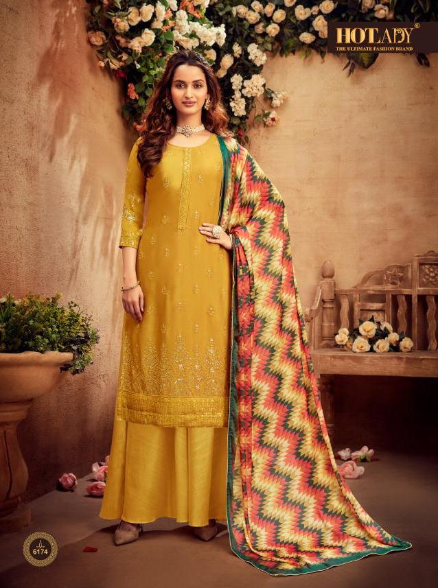Hotlady Presents Suraiya Pure Viscose Chinon Embroidered Pretty Look Salwar Suits Trader