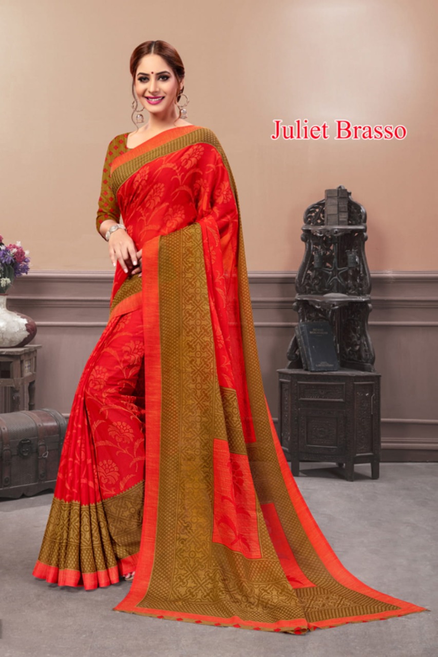 Ishika Launch Juliet Classy Charming Look Cotton Brasso Saree At Krishna Creation In Surat