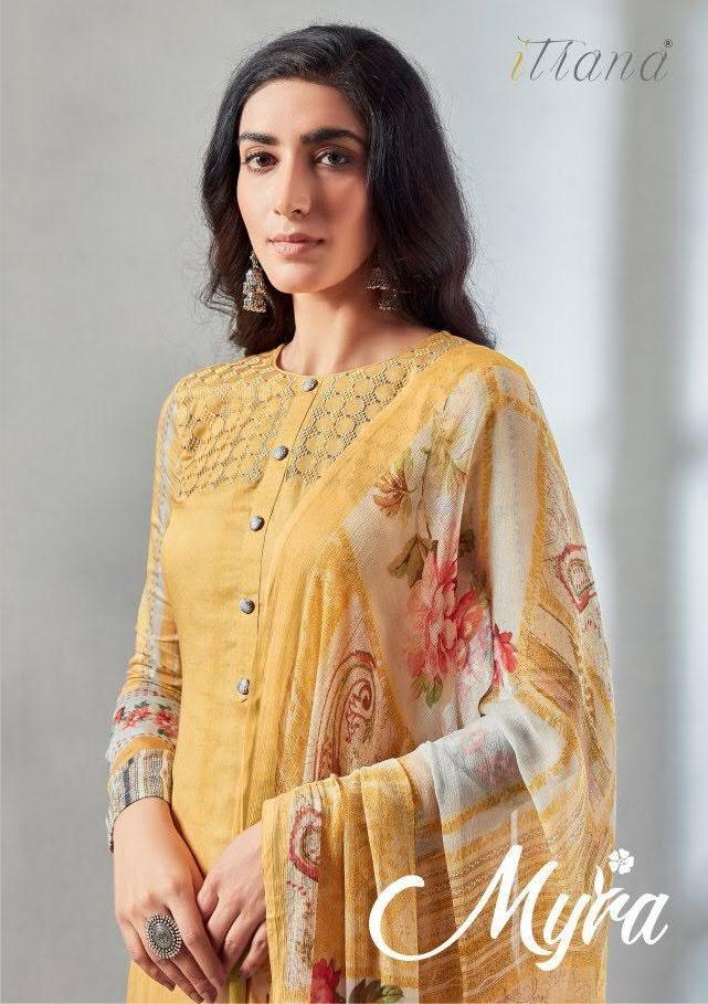Itrana Presents Myra Cotton Satin Digital Print Exclusive Stylish Salwar Suits Wholesaler