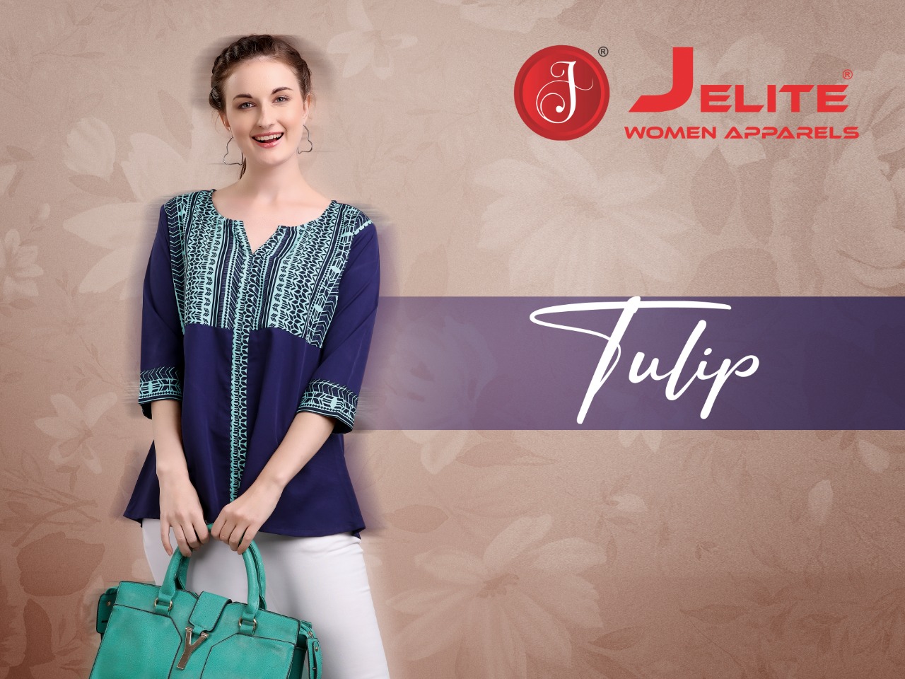 Jelite Launch Tulip Latest Polyester Crape Fashionable Short Tops For Girls Collections