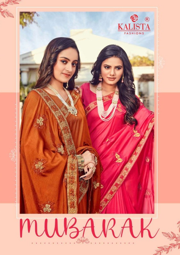 Kalista Launching Mubarak Classy Look Vichitra Silk Saree For Ladies Collections