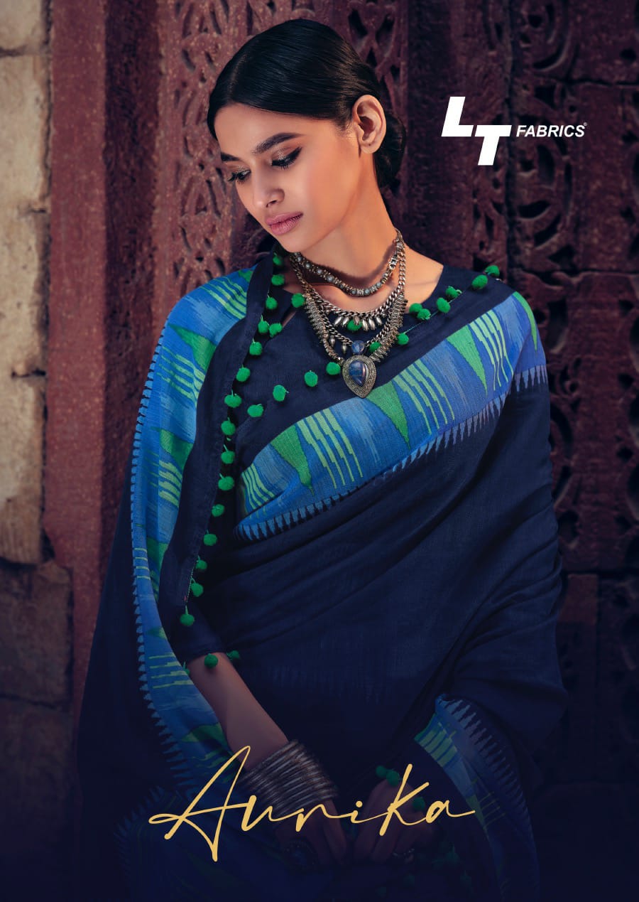 Lt Fashion Aurika Cotton Silk With Pum Pum Border Casual Wear Saree