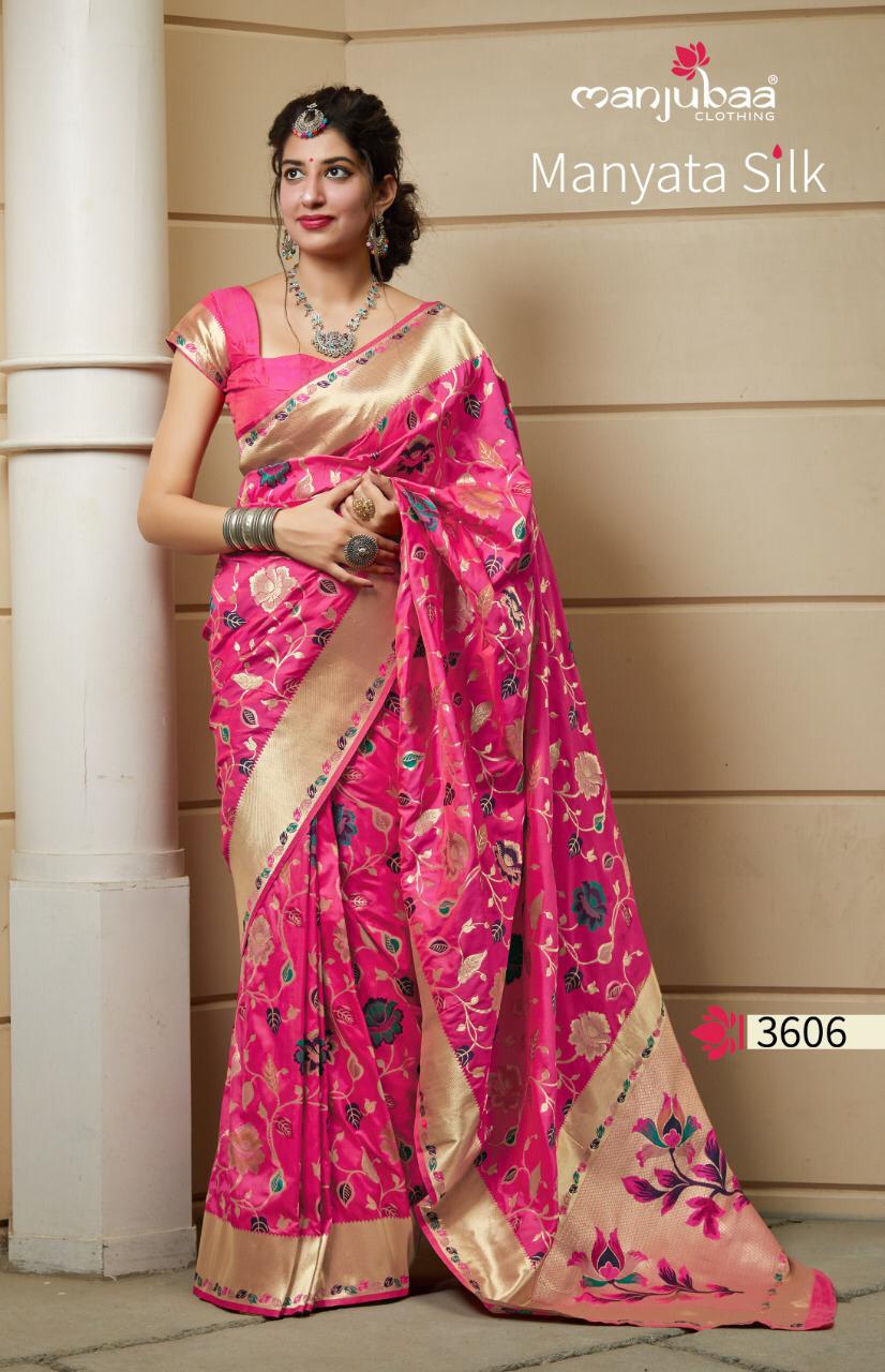 Manjubaa Launch Manyata Silk 3601-3606 Series Traditional Look Saree Wholesaler