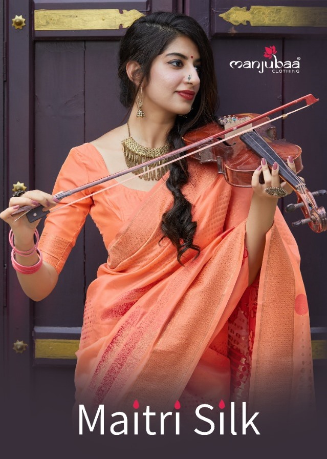 Manjubaa Presents Maitri Silk 3501-3506 Series Heavy Traditional Look Silk Saree Catalogs