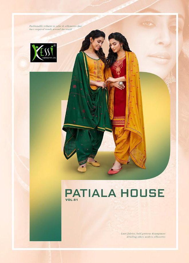 Patiyala House Vol 81 By Kessi Cotton Satin With Work Bottom Patiyala Punjabi Suits