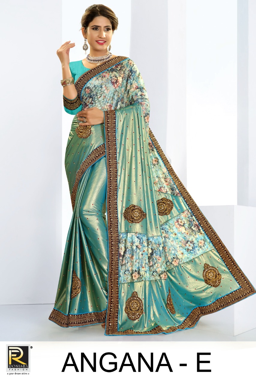 Ranjna Saree Angana Lycra With Heavy Diamond Work Saree Online Exporter In Surat Market
