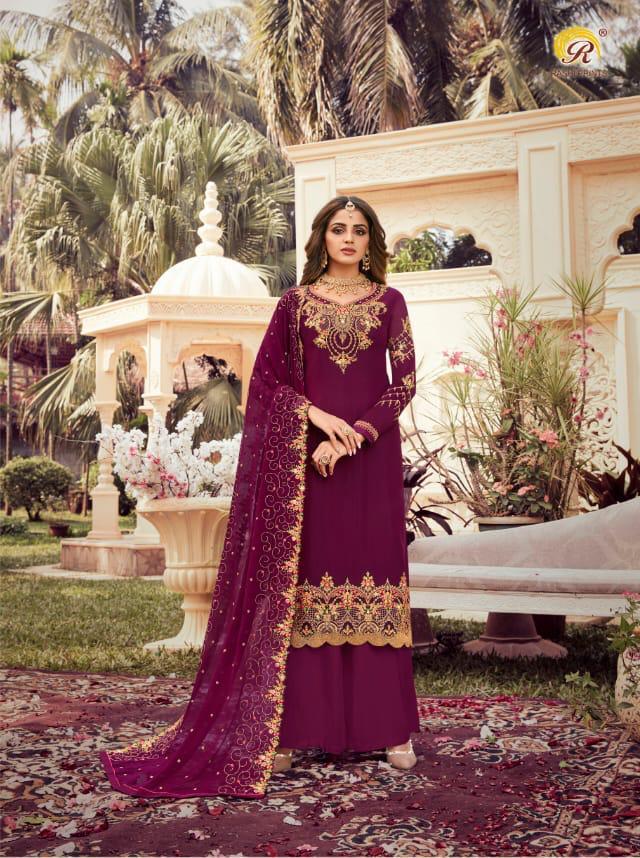 Rashi Prints Launching Rani Sahiba Georgette With Embroidery Work Wedding And Festival Wear Suits